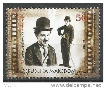 MK 2014-709 125A°CHARLIE CHAPLIN, MAKEDONIA, 1 X 1v, MNH - Cinema