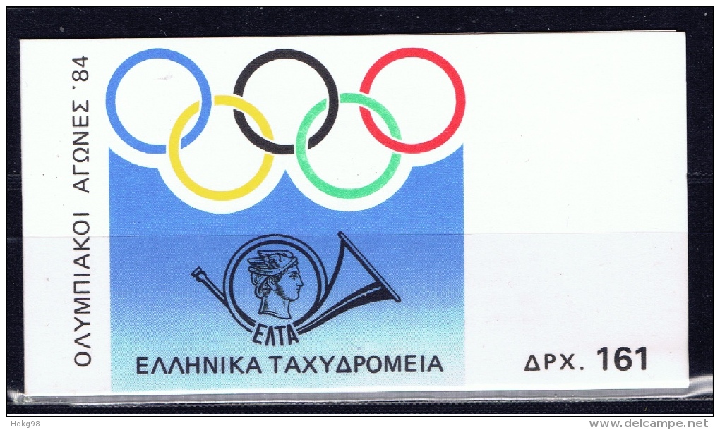 GR Griechenland 1984 Mi 1557-61 Mnh MH Olympische Sommerspiele - Carnets