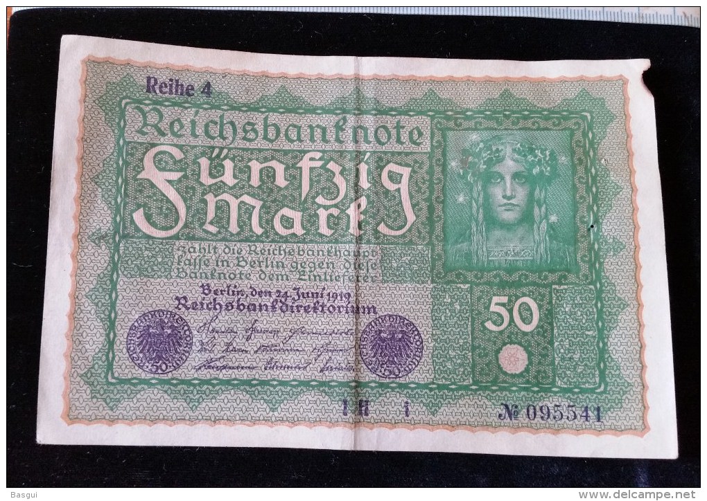 Billet De 50 Mark, 1919  Reichsbanknote  N°095541 - 50 Mark