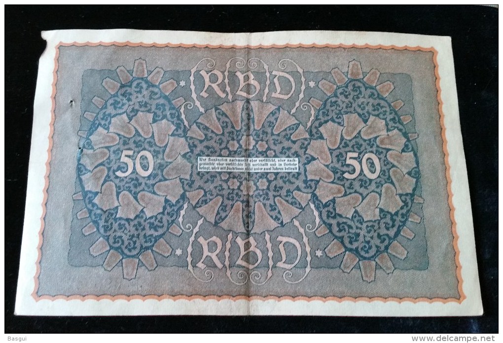 Billet De 50 Mark, 1919  Reichsbanknote  N°095541 - 50 Mark