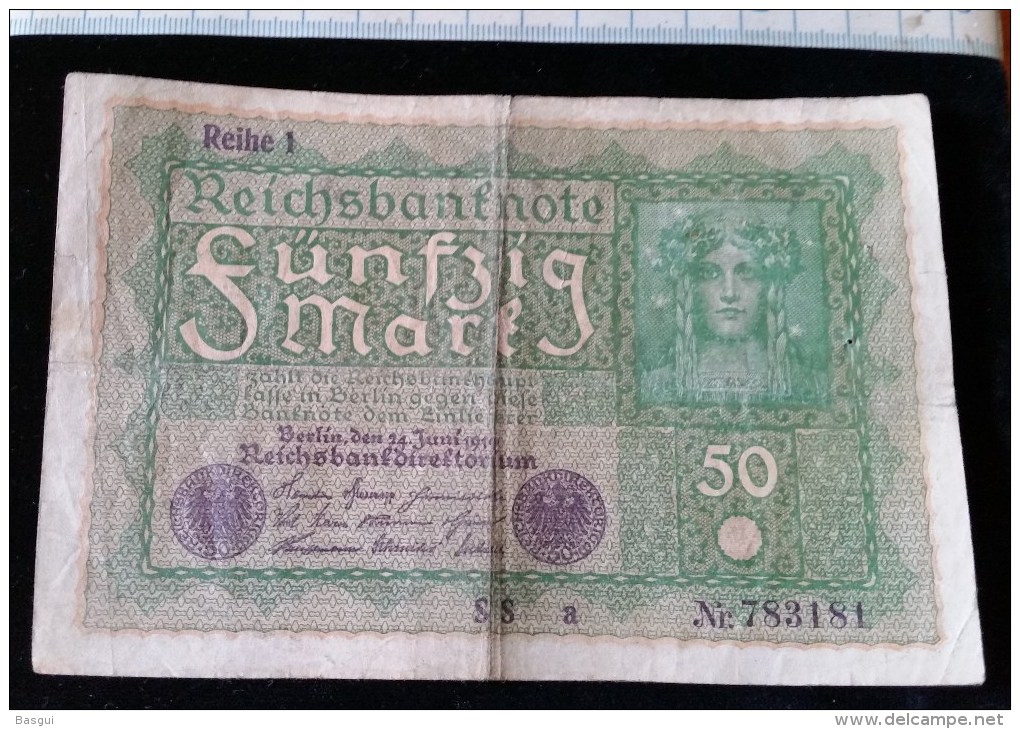 Billet De 50 Mark, 1919  Reichsbanknote  N°783181 - 50 Mark