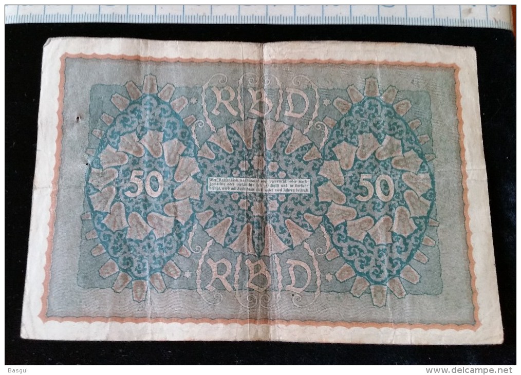 Billet De 50 Mark, 1919  Reichsbanknote  N°826512 - 50 Mark