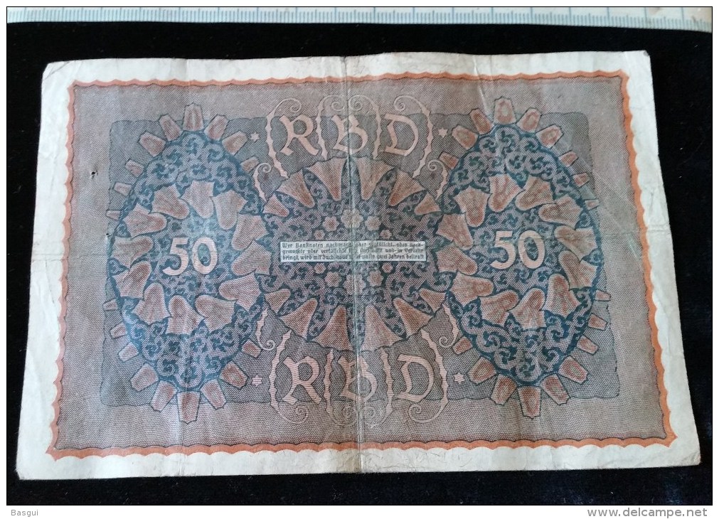 Billet De 50 Mark, 1919  Reichsbanknote  N°538316 - 50 Mark