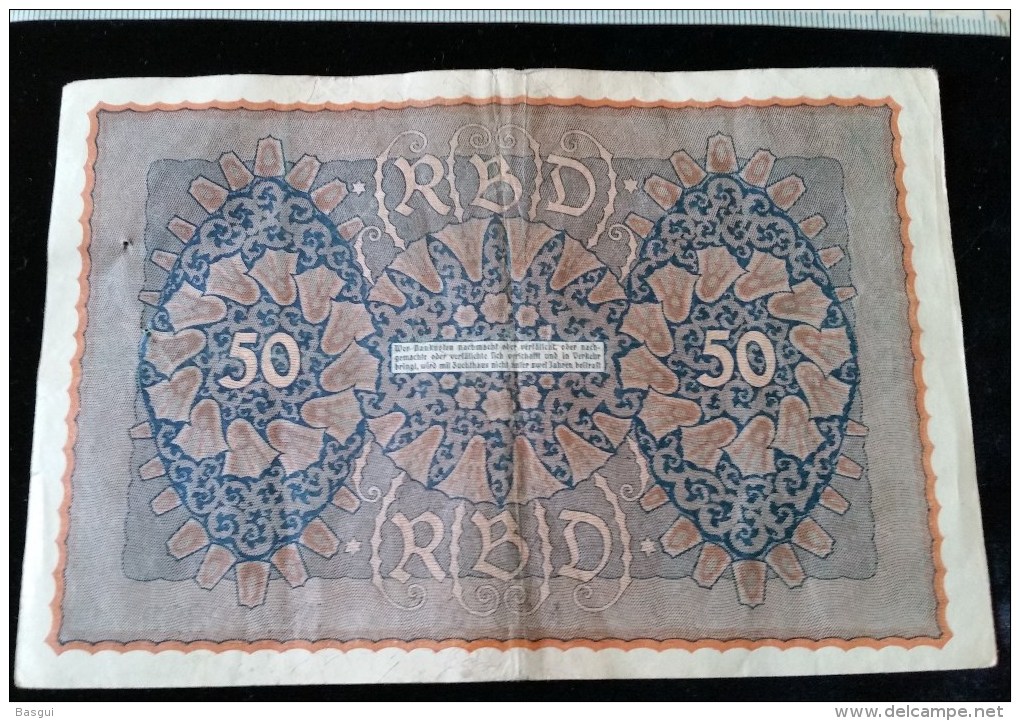 Billet De 50 Mark, 1919  Reichsbanknote  N°190822 - 50 Mark