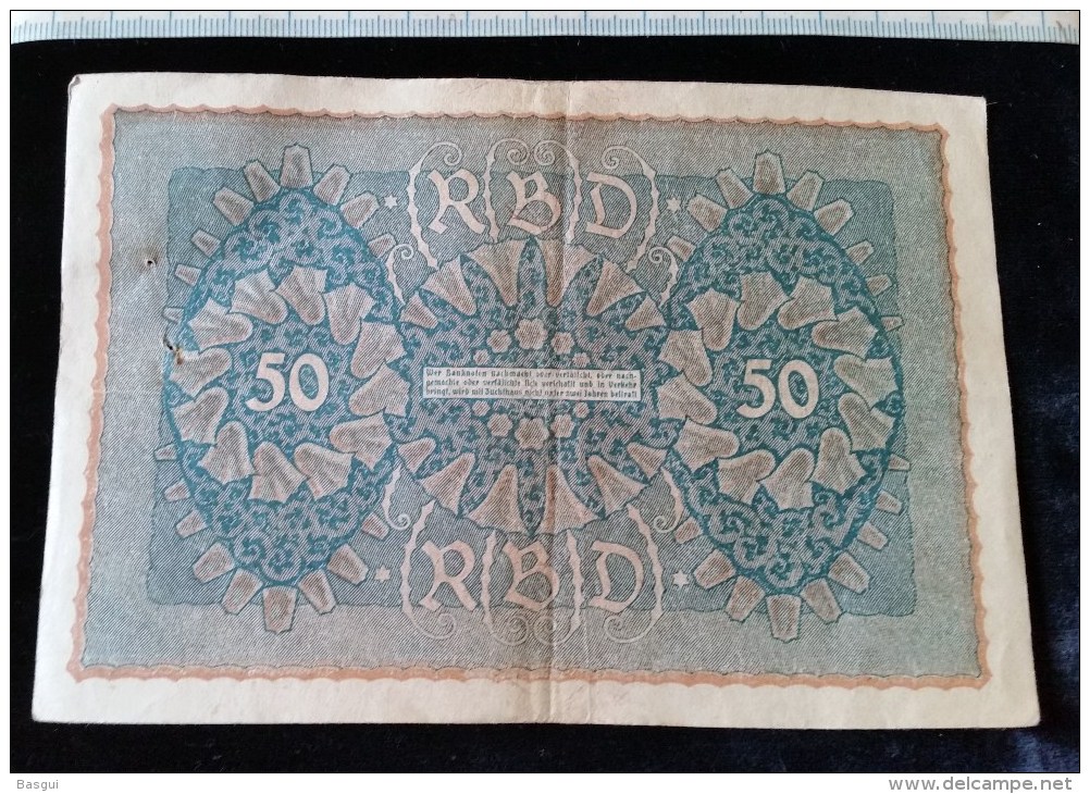 Billet De 50 Mark, 1919  Reichsbanknote  N°637932 - 50 Mark