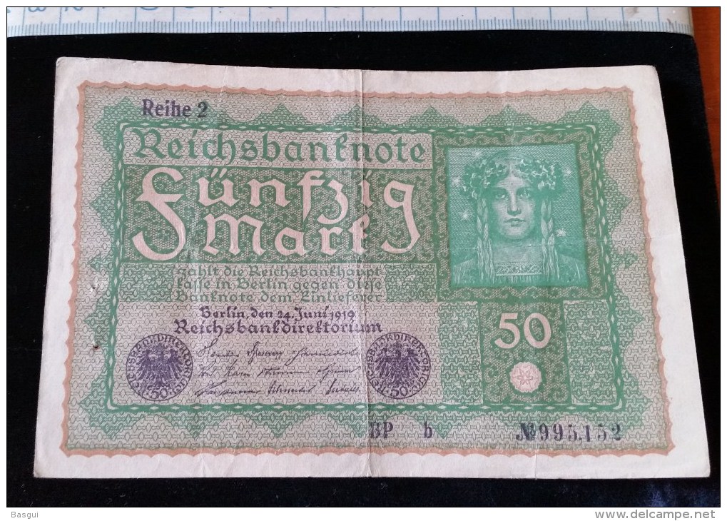 Billet De 50 Mark, 1919  Reichsbanknote  N°995152 - 50 Mark