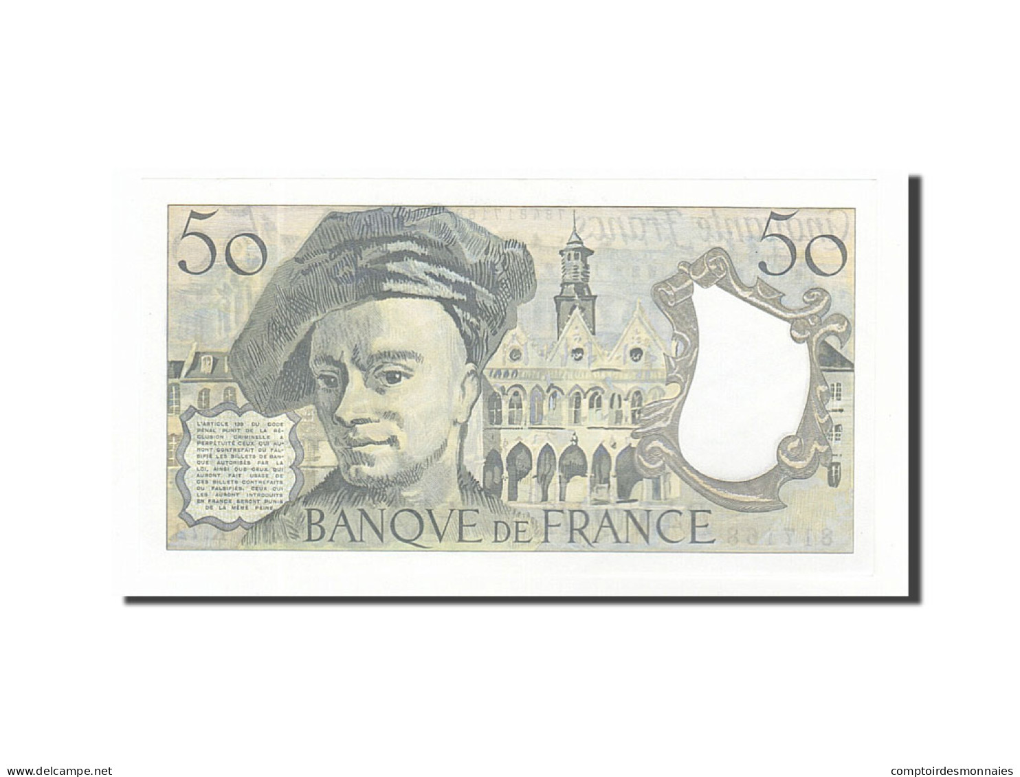 Billet, France, 50 Francs, 50 F 1976-1992 ''Quentin De La Tour'', 1992, SPL - 50 F 1976-1992 ''Quentin De La Tour''