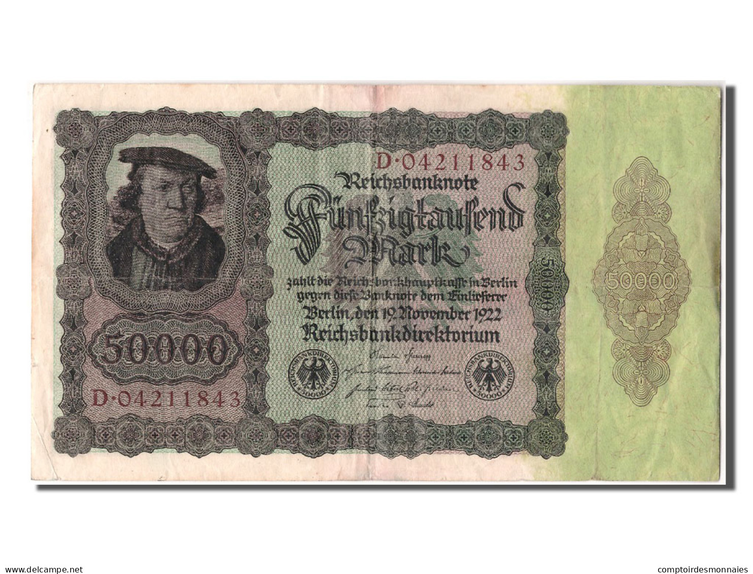 Billet, Allemagne, 50,000 Mark, 1922, 1922-11-19, TB+ - 50000 Mark