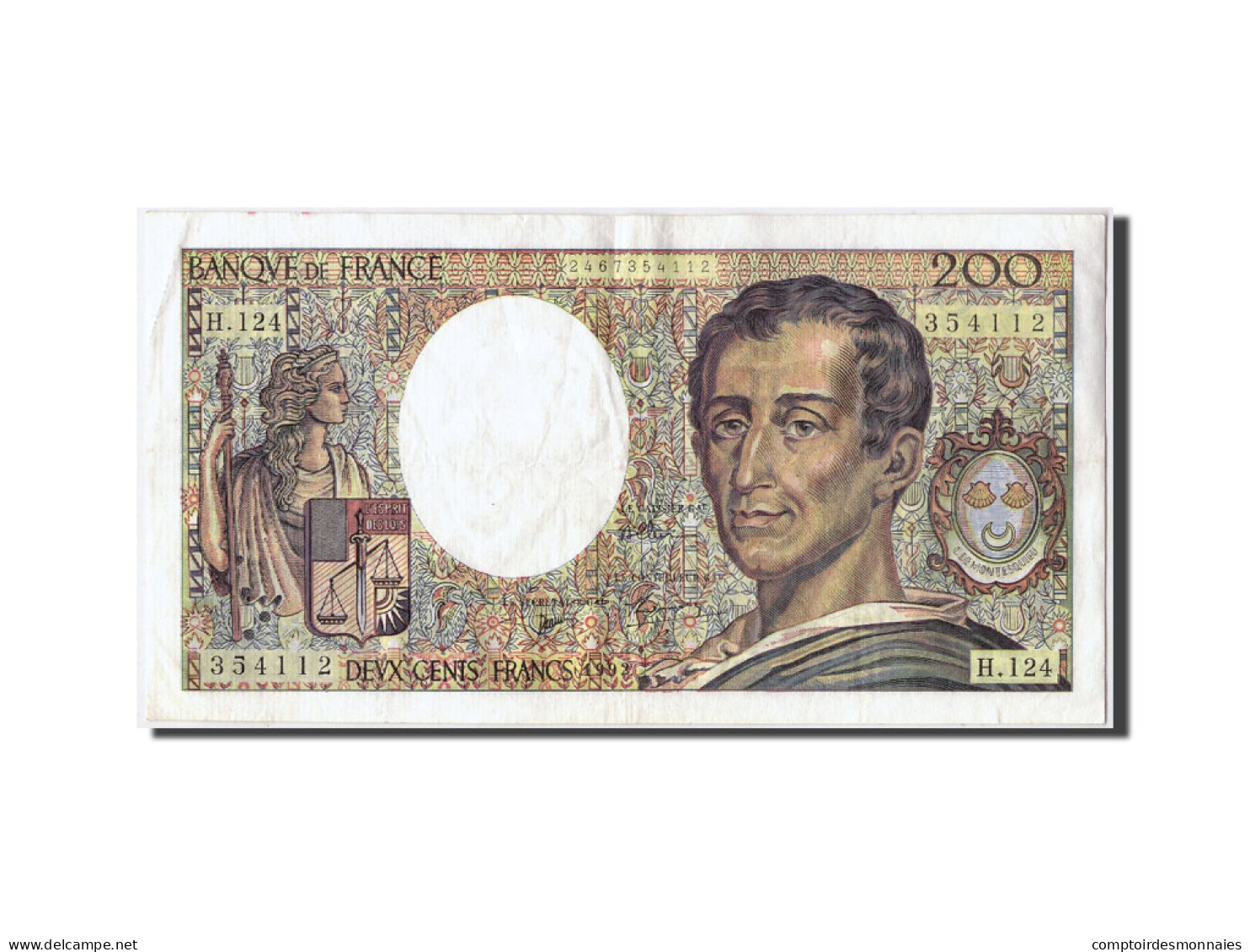 Billet, France, 200 Francs, 200 F 1981-1994 ''Montesquieu'', 1992, TB+ - 200 F 1981-1994 ''Montesquieu''