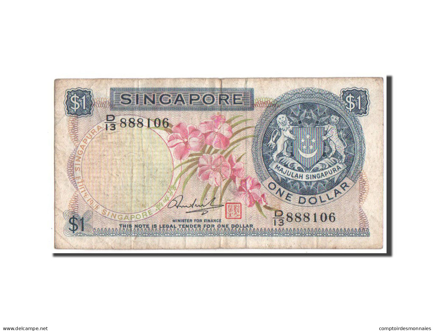 Billet, Singapour, 1 Dollar, TB - Singapour