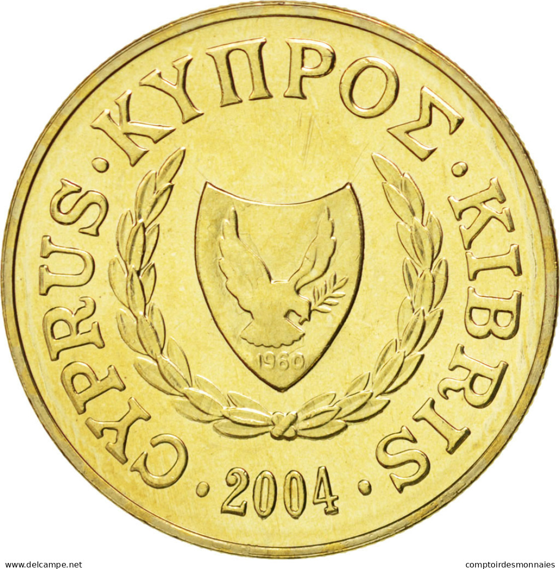 Monnaie, Chypre, 10 Cents, 2004, FDC, Nickel-brass, KM:56.3 - Cyprus