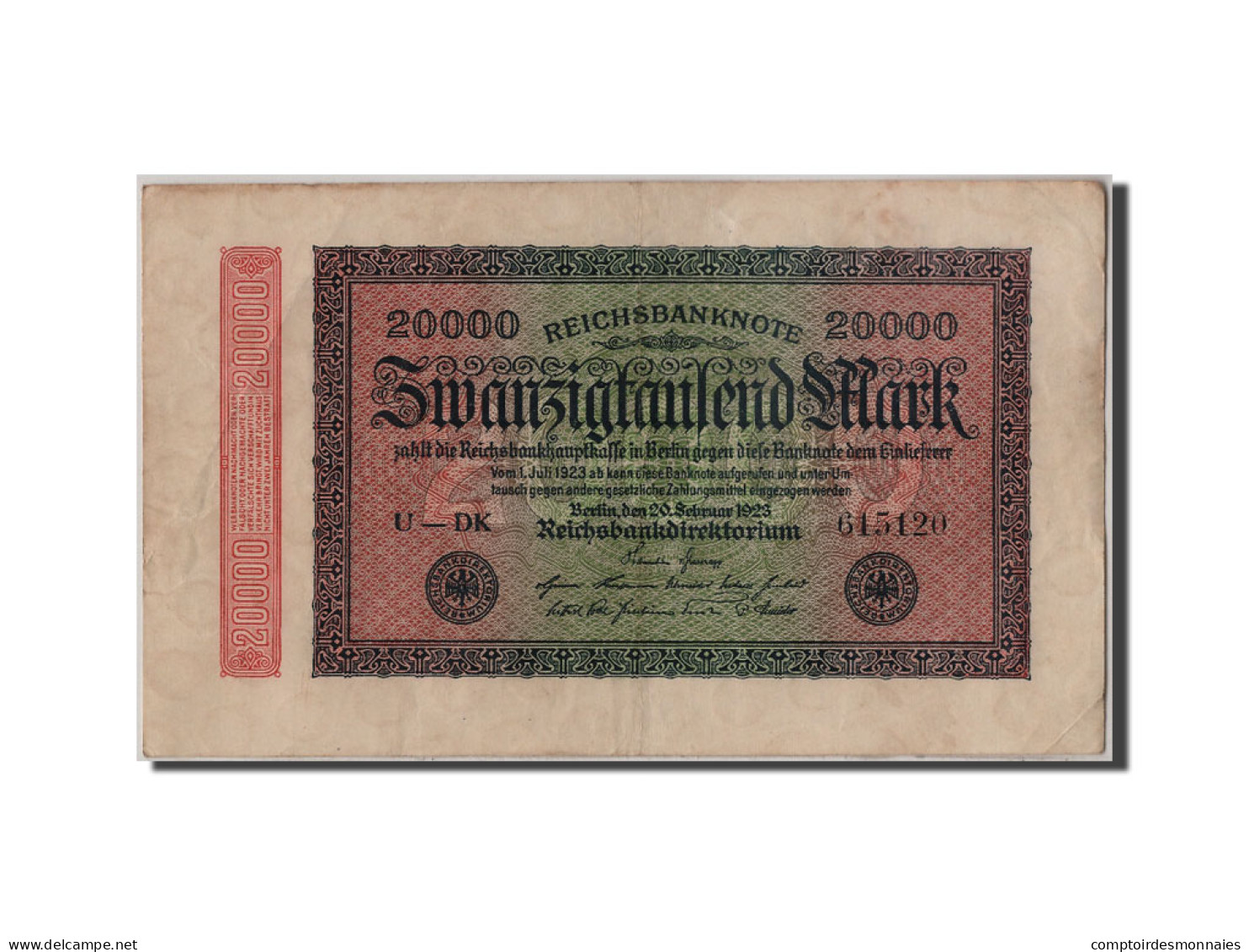 Billet, Allemagne, 20,000 Mark, 1923, 1923-02-20, TB+ - 20000 Mark