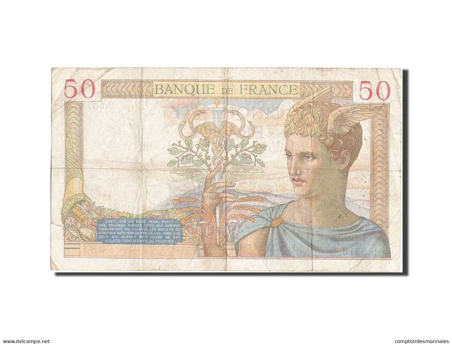 Billet, France, 50 Francs, 50 F 1934-1940 ''Cérès'', 1936, 1936-12-03, TB - 50 F 1934-1940 ''Cérès''
