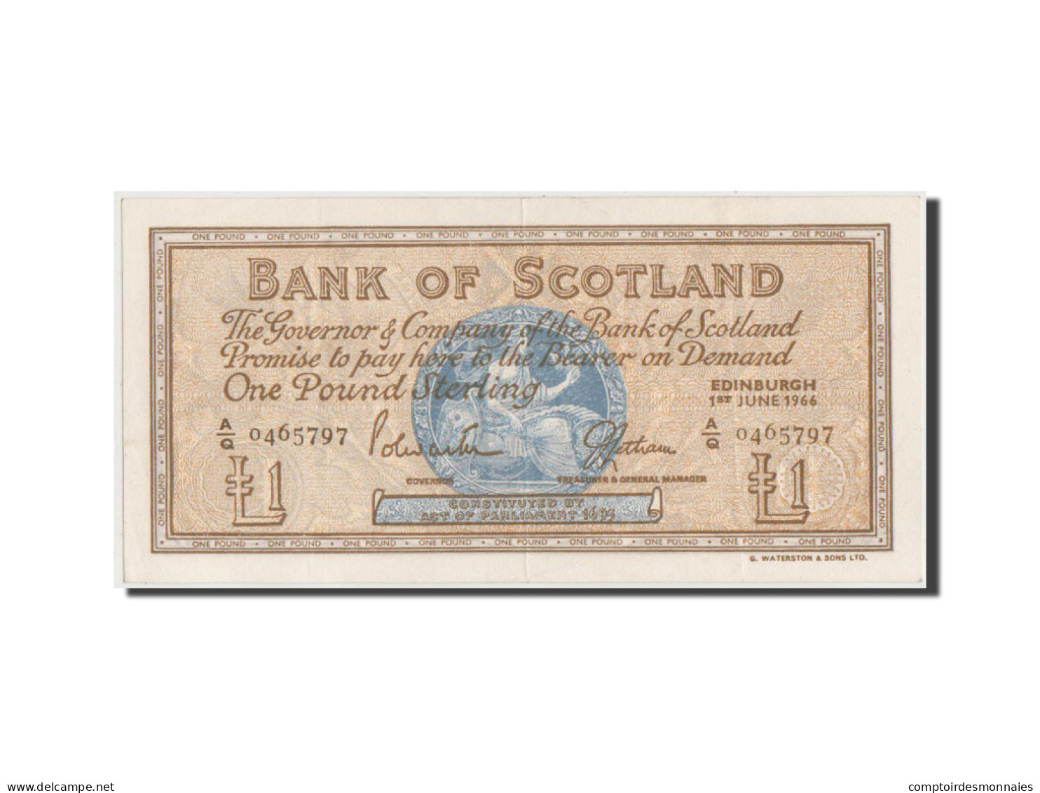 Billet, Scotland, 1 Pound, 1966, SUP - 1 Pond