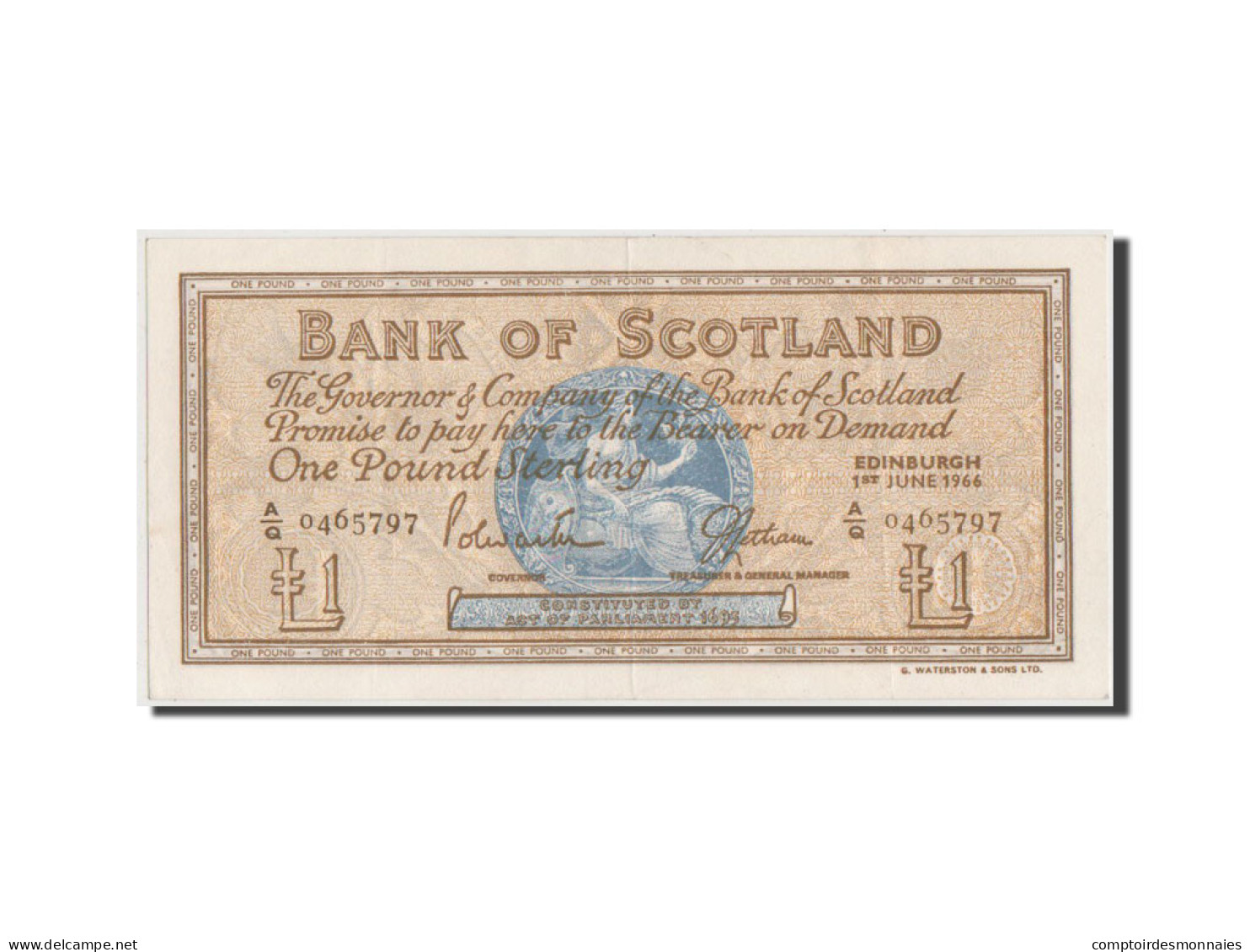 Billet, Scotland, 1 Pound, 1966, SUP - 1 Pound