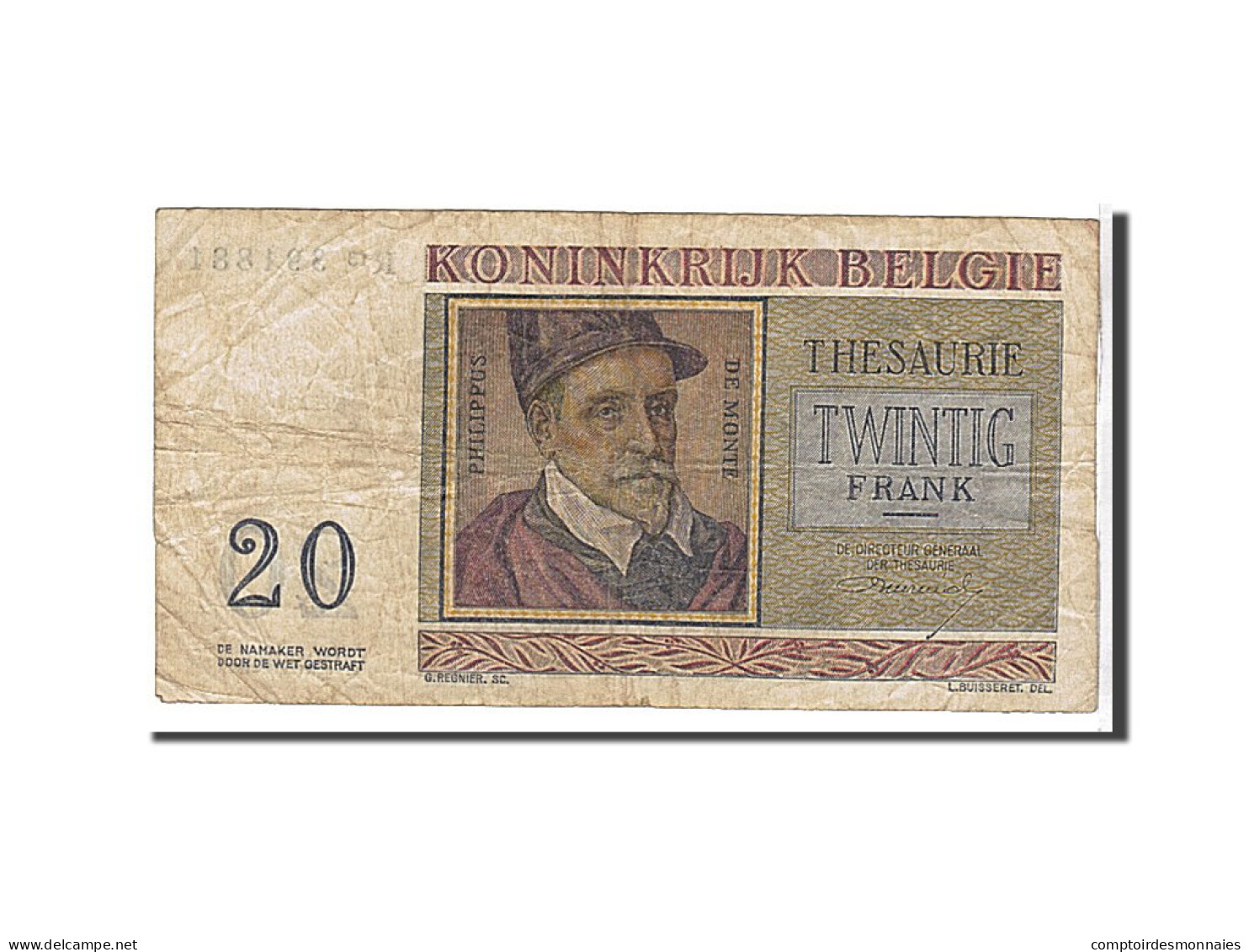 Billet, Belgique, 20 Francs, 1956, TB+ - Sonstige & Ohne Zuordnung