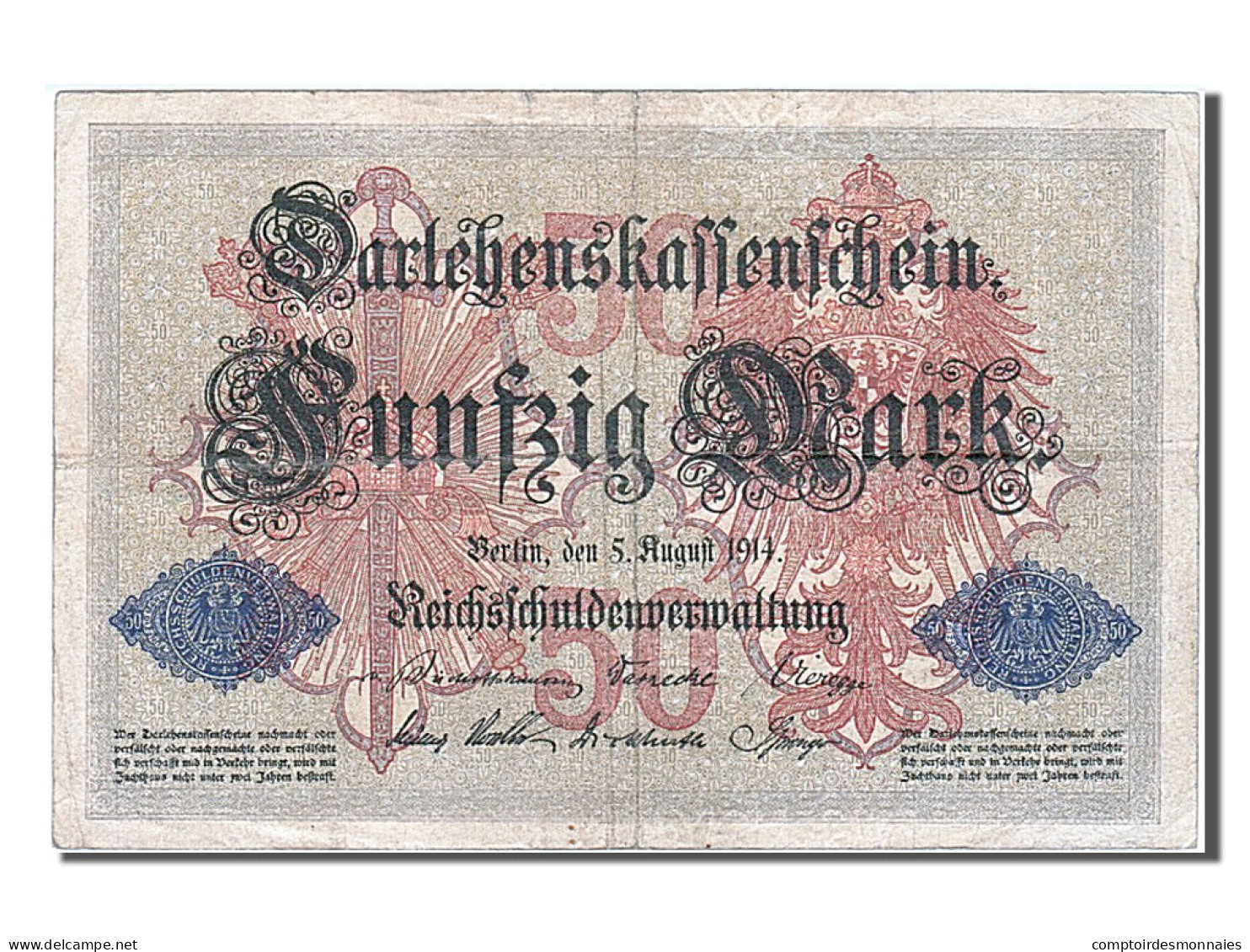 Billet, Allemagne, 50 Mark, 1914, 1914-08-05, TTB - 50 Mark