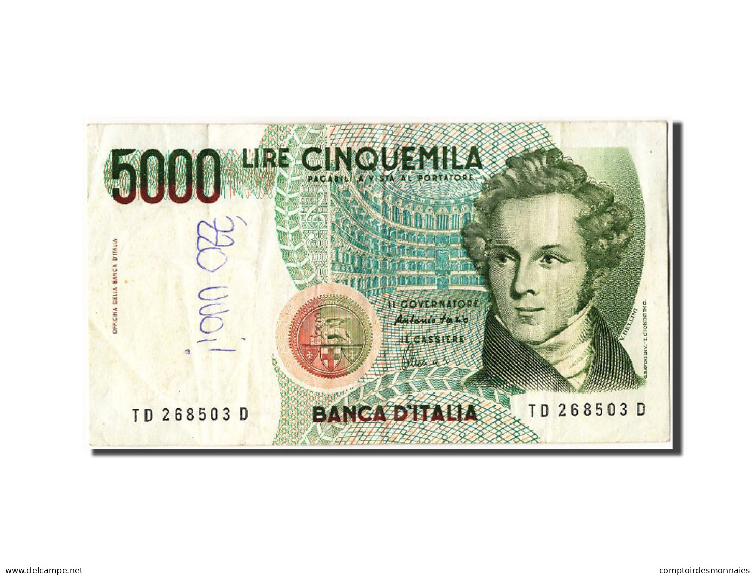 Billet, Italie, 5000 Lire, 1985, 1985-01-04, TTB - 5000 Lire