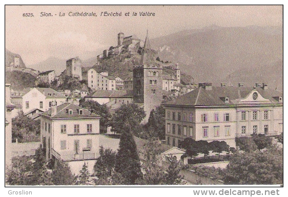 SION 6525 LA CATHEDRALE L'EVECHE ET LA VALEBRE - Sion