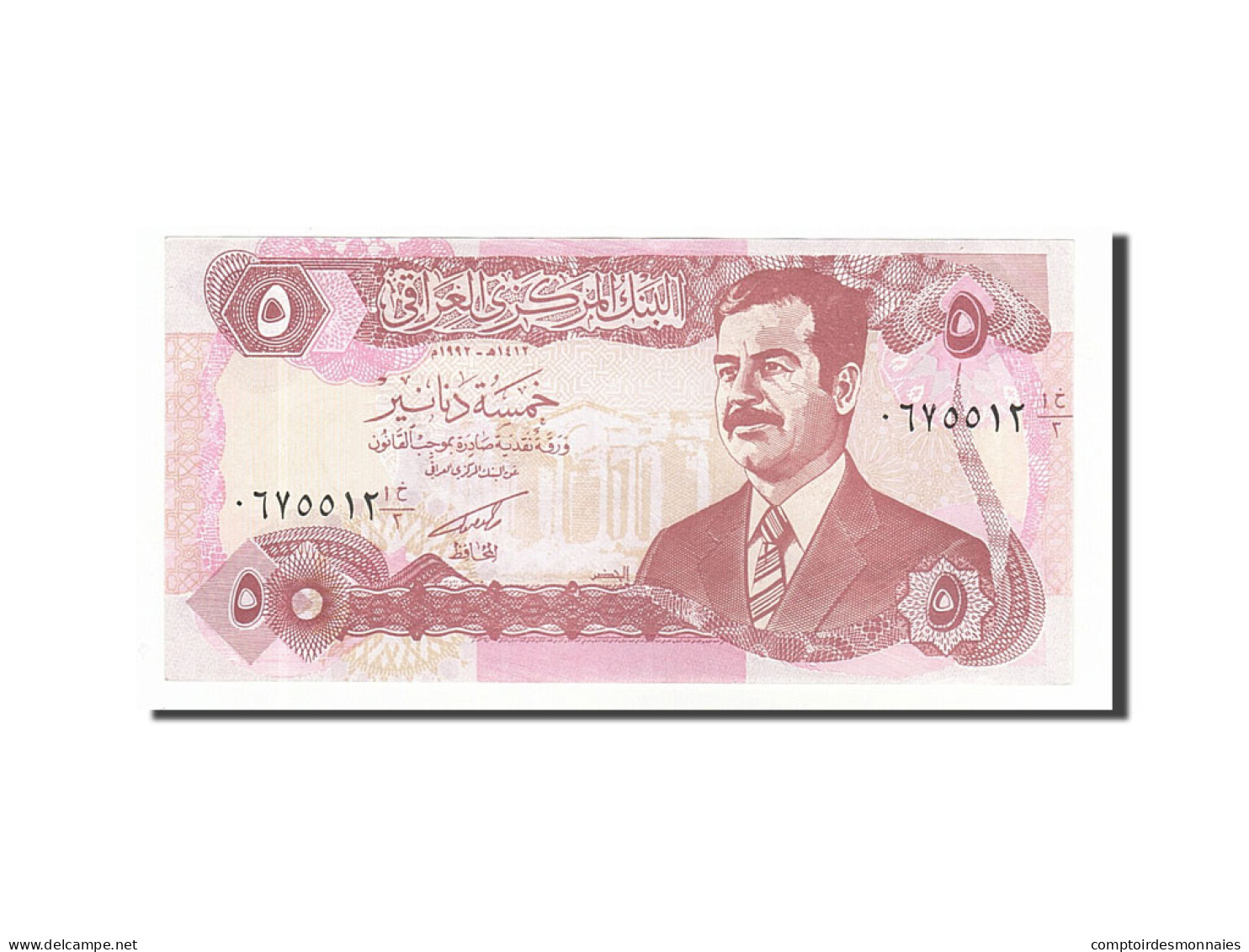 Billet, Iraq, 5 Dinars, 1992, NEUF - Iraq