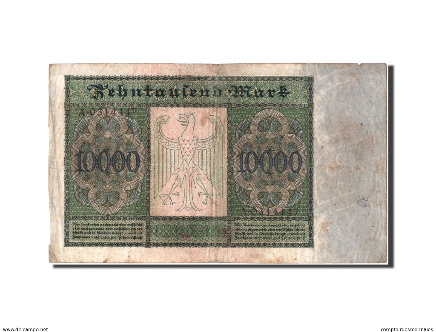 Billet, Allemagne, 10,000 Mark, 1922, 1922-01-19, TTB - 10000 Mark