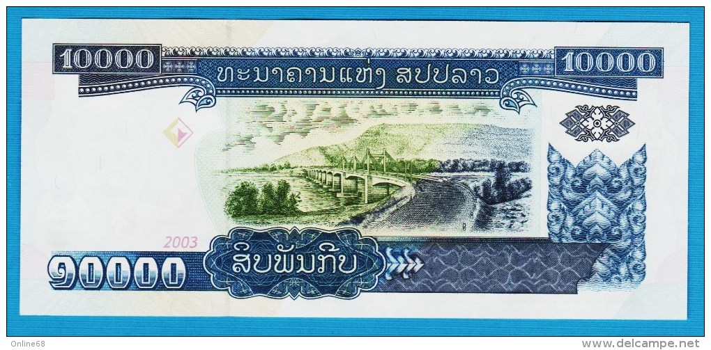 LAOS 10.000 KIP 2003  Serie FJ 9329551  Kaysone Phomvihane  P#35b - Laos