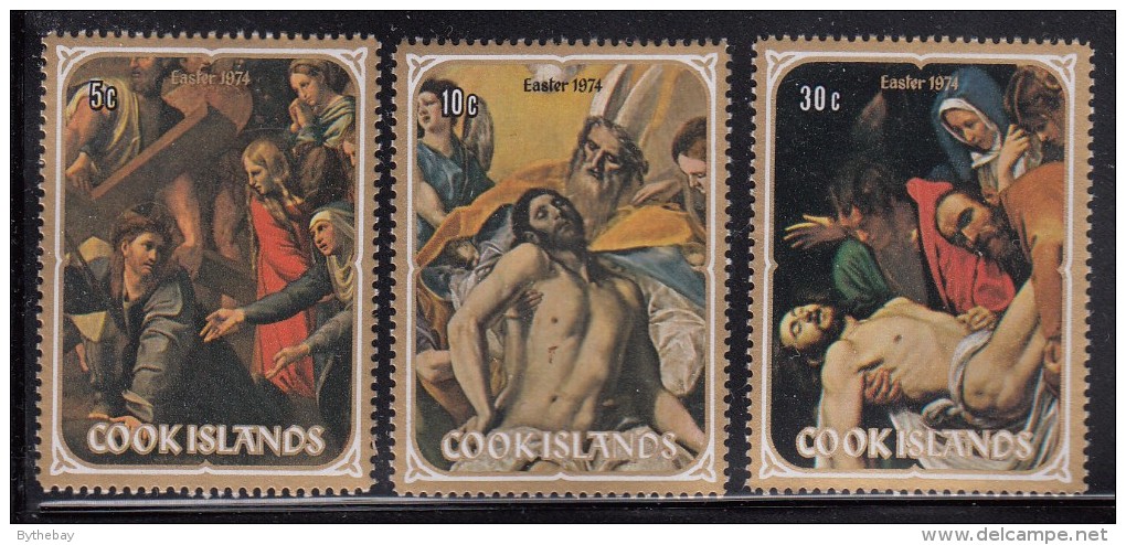 Cook Islands MNH Scott #378-#380 Set Of 3 Easter Paintings By Raphael, El Greco, Caravaggio - Cook