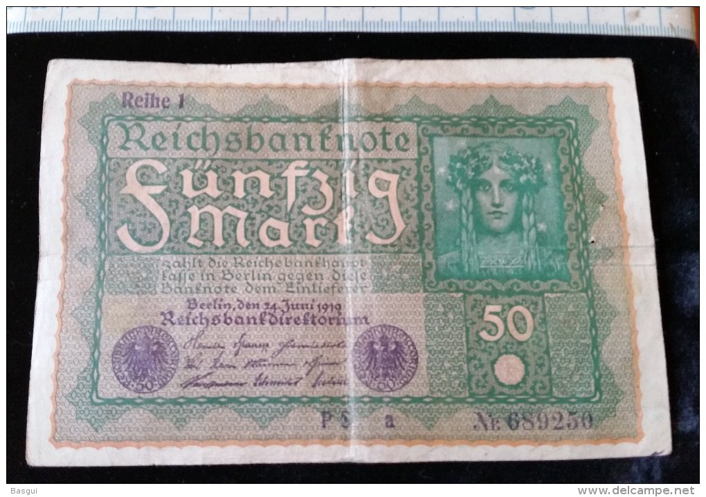 Billet De 50 Mark, 1919  Reichsbanknote  N°689250 - 50 Mark