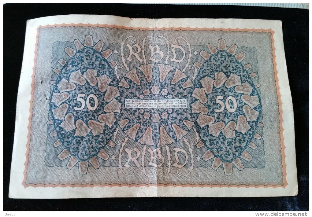 Billet De 50 Mark, 1919  Reichsbanknote  N°906717 - 50 Mark