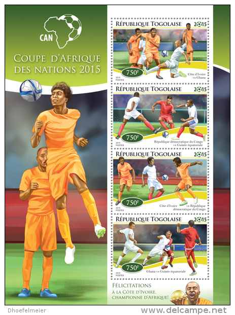 TOGO 2015 ** M/S Africa Cup Of Nations Soccer Football Fußball F1518 - Coupe D'Afrique Des Nations