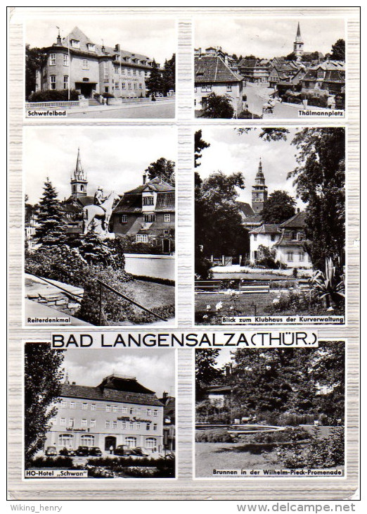 Bad Langensalza - S/w Mehrbildkarte 6 - Bad Langensalza