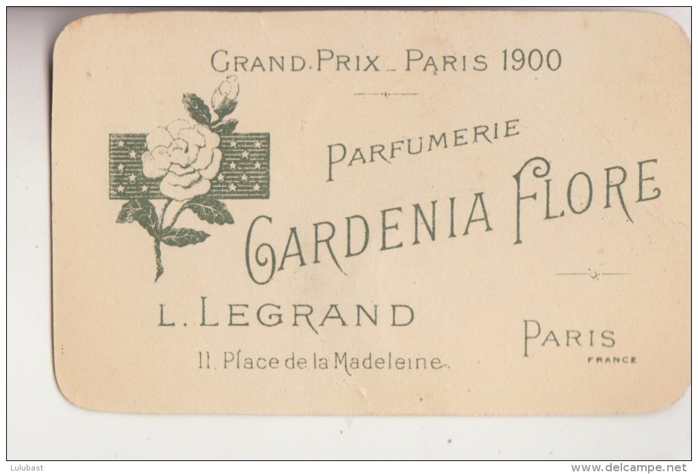 Carte Illustrée (anciennement) Parfumée GARDENIA FLORE De L. Legrand, 11 Pl. De La Madeleine. Paris. (rare ) - Publicités