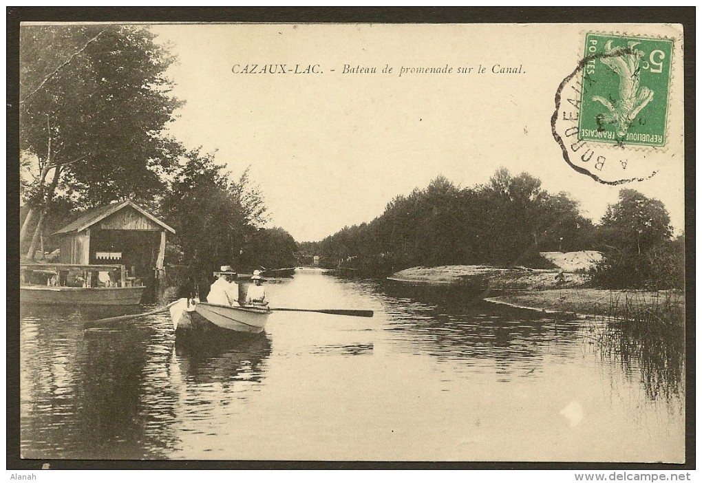 CAZAUX LAC Rare Bateau De Promenade Sur Le Canal () Gironde (33) - Other & Unclassified