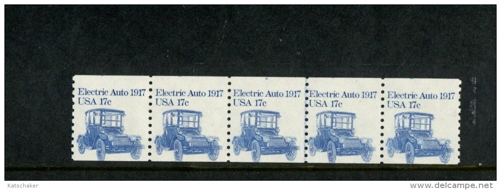 USA POSTFRIS MINT NEVER HINGED POSTFRISCH EINWANDFREI SCOTT 1906 Pcn Strip 5 Nr 4 Boven Electric Auto 1917 - Rollenmarken (Plattennummern)