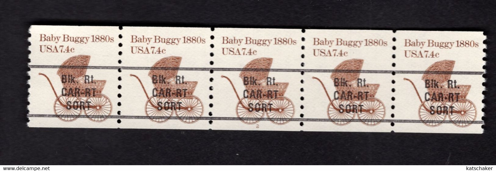 311901074  1984 (XX) SCOTT 1902A POSTFRIS MINT NEVER HINGED  - TRANSPORTATION ISSUE - BABY BUG 1880S - PCN5 PLATE 2 - Roulettes (Numéros De Planches)