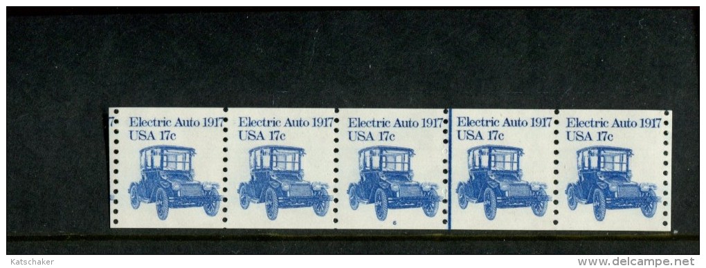 USA POSTFRIS MINT NEVER HINGED POSTFRISCH EINWANDFREI SCOTT 1906 Pcn Strip 5 Nr 6 Electric Auto 1917 - Ruedecillas (Números De Placas)