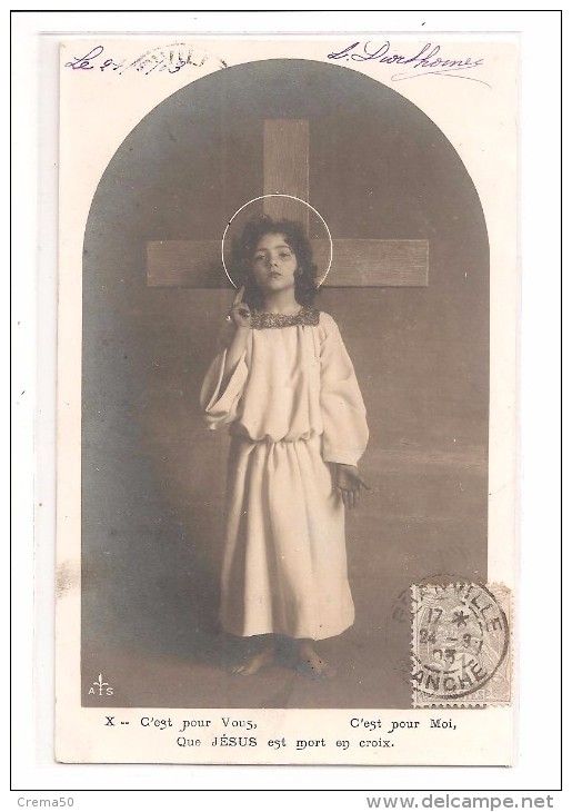 ENFANT  - JESUS - Devant Une Croix- Année 1903 - Scènes & Paysages