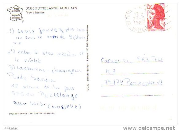 PUTTELANGE AUX LACS Vue Aérienne (scan Recto Et Verso) - Puttelange