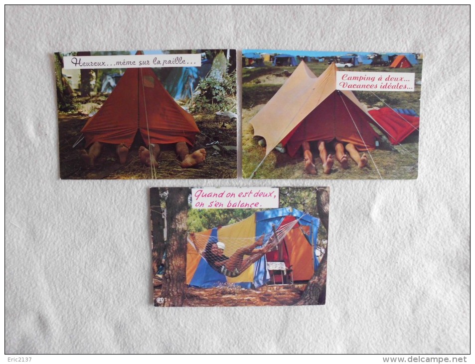 LOT DE 3 CARTES..HUMORISTIQUES....CAMPING...VACANCES... - Humour