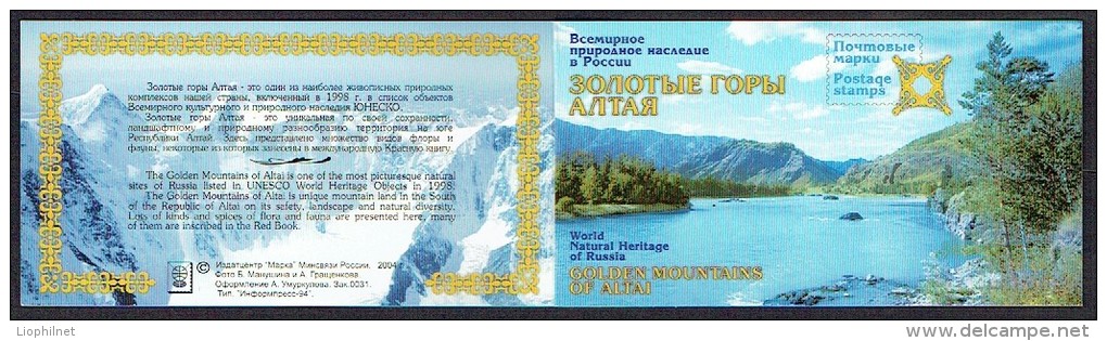 RUSSIE RUSSIA 2004, MOUNTAINS OF ALTAI, CARNET / BOOKLET, 3 Valeurs Et Vignette, Neufs / Mint. R1141 - Unused Stamps