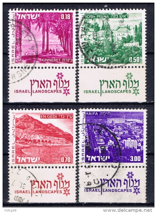IL+ Israel 1971 Mi 527 531 533 537 Landschaften - Usados (con Tab)