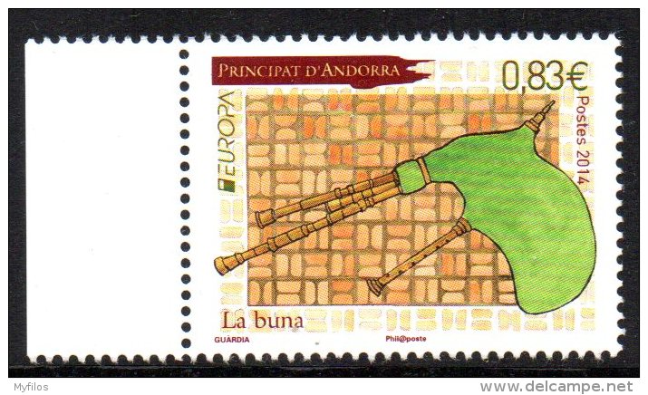 2014 ANDORRA FRANCESE EUROPA CEPT MUSICA "LA BUNA" - Oblitérés