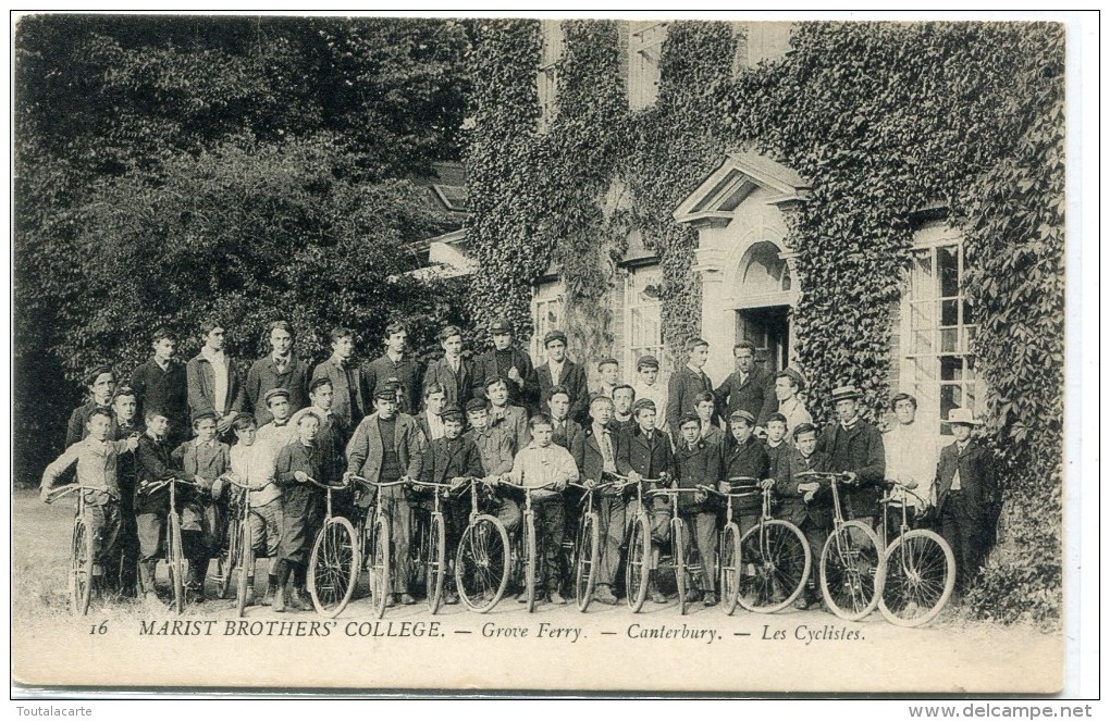 PHOTO CARD ENGLAND KENT MARIST BROTHER'S COLLEGE GROVE FERRY CANTERBURY LES CYCLISTES - Canterbury