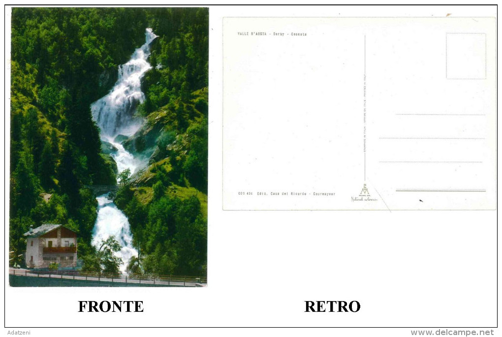 CARTOLINA COLORI VALLE D’AOSTA – DERBY - CASCATA NON VIAGGIATA  DIMENSIONI CM 10,3x14,7 CONDIZIONI BUONE - Altri & Non Classificati