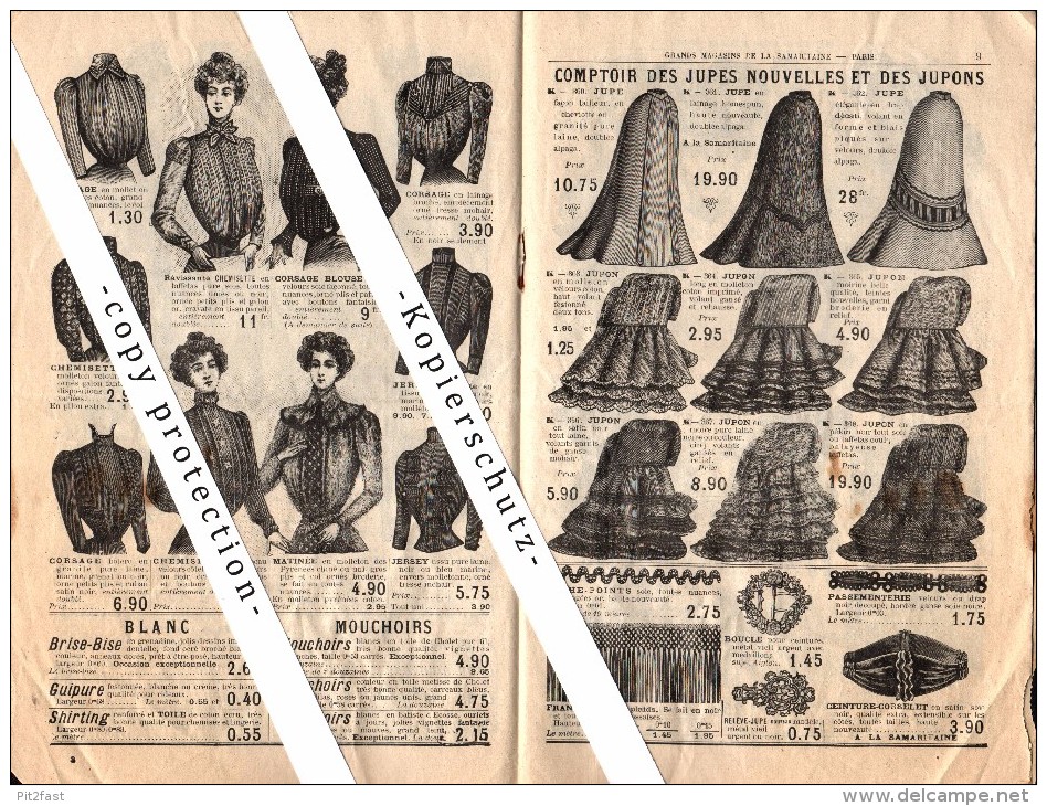 Ancien Catalogue Mode 1900-1901 , SAMARITAINE , Paris , Old Fashion Catalogue !!! - 1900-1940