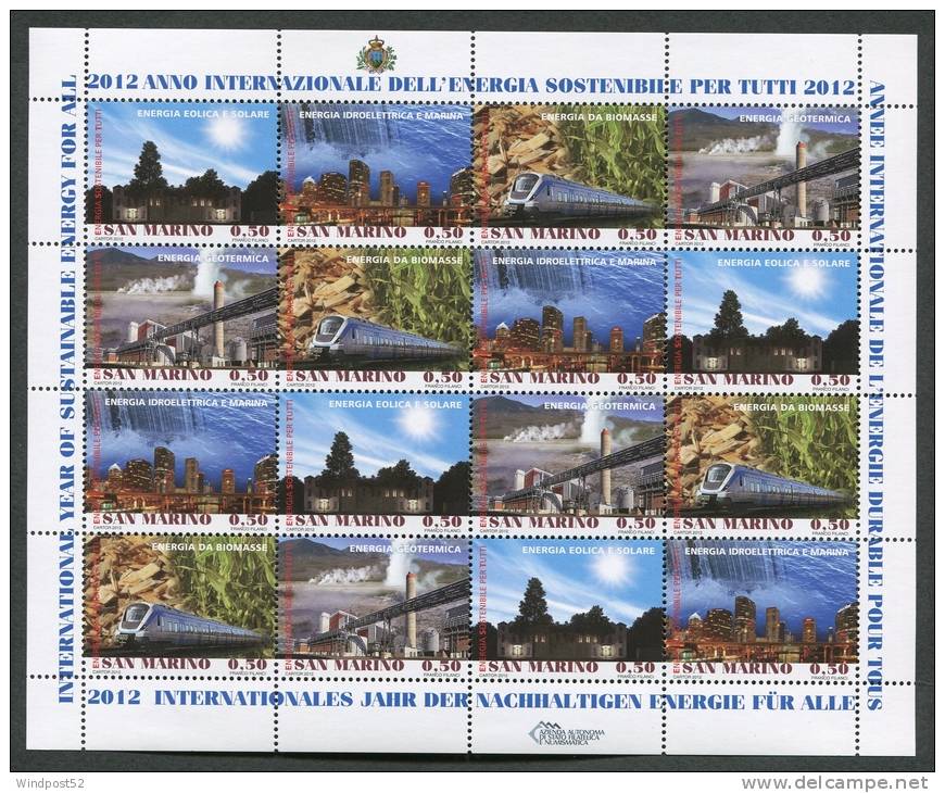 SAN MARINO  2012 - MINIFOGLIO - ANNO INTERNAZIONALE DELL'ENERGIA SOSTENIBILE - MNH** 121 - Unused Stamps