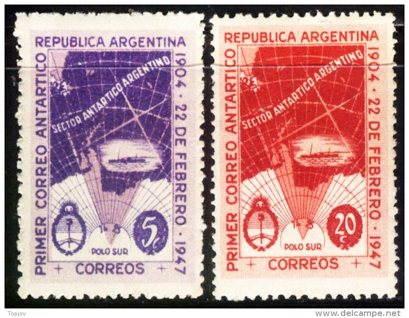 ARGENTINA   -  ANTARCTIC  MAPS  - 1947 - Antarctic Treaty