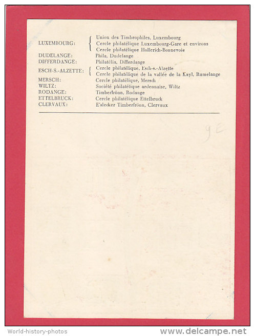 CP - DUDELANGE - Journée Du Timbre 28 Juillet 1946 - Fédération Des Sociétés Philatéliques Du Grand Duché Du Luxembourg - Düdelingen