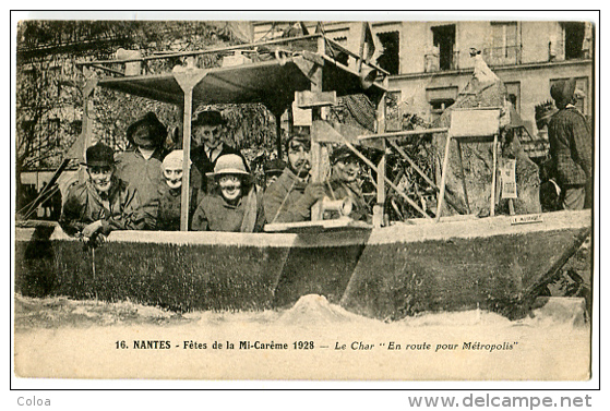 Carnaval NANTES Fêtes De La Mi-carême 1928 En Route Pour Métropolis - Nantes