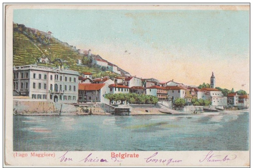 CPA ITALIE ITALIA BELGIRATE Lago Maggiore Carte Colorisée 1904 - Verbania